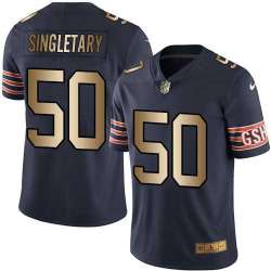 Nike Limited Chicago Bears #50 Mike Singletary Navy Gold Color Rush Jersey Dingwo