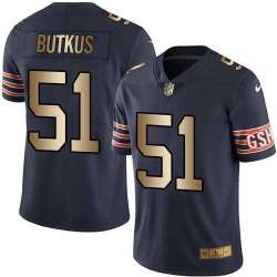 Nike Limited Chicago Bears #51 Dick Butkus Navy Gold Color Rush Jersey Dingwo