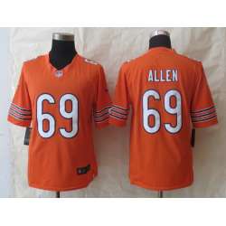 Nike Limited Chicago Bears #69 Allen Orange Jerseys