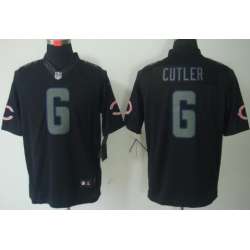 Nike Limited Chicago Bears #6 Jay Cutler Black Impact Jerseys