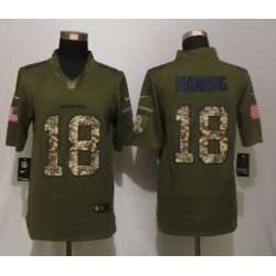 Nike Limited Denver Broncos #18 Manning Salute To Service Green Jerseys
