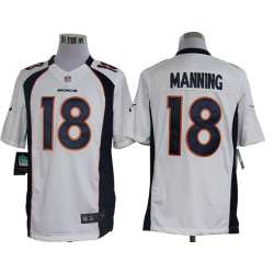 Nike Limited Denver Broncos #18 Peyton Manning White Jerseys