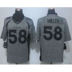 Nike Limited Denver Broncos #58 Miller Men\'s Stitched Gridiron Gray Jerseys