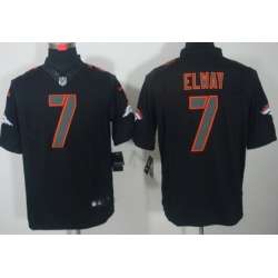 Nike Limited Denver Broncos #7 John Elway Black Impact Jerseys