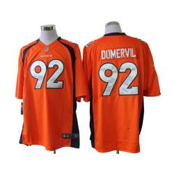 Nike Limited Denver Broncos #92 Elvis Dumervil Orange Jerseys