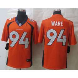 Nike Limited Denver Broncos #94 Ware Orange Jerseys