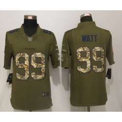 Nike Limited Houston Texans #99 Watt Salute To Service Green Jerseys