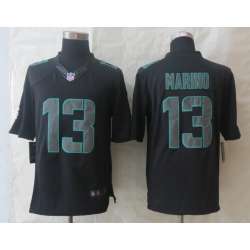 Nike Limited Miami Dolphins #13 Marino Impact Black Jerseys