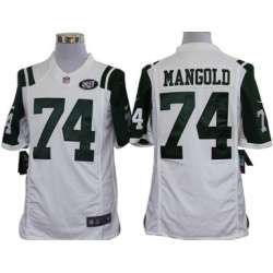 Nike Limited New York Jets #74 Nick Mangold White Jerseys