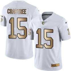 Nike Limited Oakland Raiders #15 Michael Crabtree White Gold Color Rush Jersey Dingwo