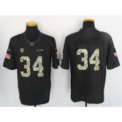 Nike Limited Oakland Raiders #34 Bo Jackson Black Men\'s Anthracite Salute To Service Stitched Jersey