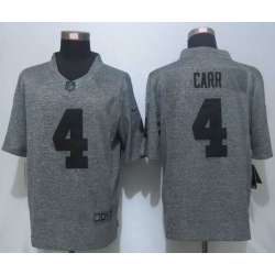Nike Limited Oakland Raiders #4 Carr Men's Stitched Gridiron Gray Jerseys