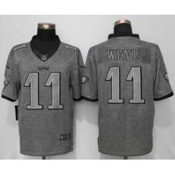 Nike Limited Philadelphia Eagles #11 Wentz Gray Men's Stitched Gridiron Gray Stitched NFL Jersey