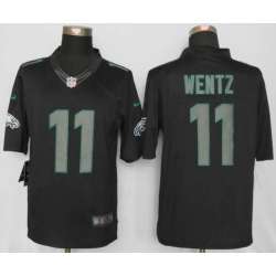 Nike Limited Philadelphia Eagles #11 Wentz Impact Black Stitched NFL Jersey