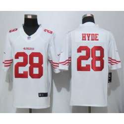 Nike Limited San Francisco 49ers #28 Carlos Hyde White Jerseys