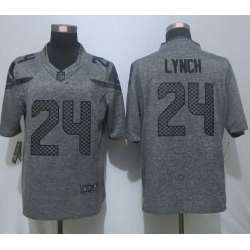 Nike Limited Seattle Seahawks #24 Lynch Men's Stitched Gridiron Gray Jerseys