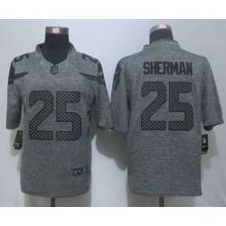 Nike Limited Seattle Seahawks #25 Sherman Men's Stitched Gridiron Gray Jerseys