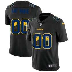 Nike Los Angeles Chargers Customized Men\'s Team Logo Dual Overlap Limited Jersey Black