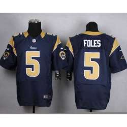 Nike Los Angeles Rams #5 Foles Navy Blue Team Color Stitched NFL Elite Jersey DingZhi