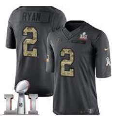 Nike Matt Ryan Men's Black Limited Jersey #2 NFL Atlanta Falcons Super Bowl LI 51 2016 Salute To Service