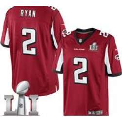 Nike Matt Ryan Men's Red Limited Jersey #2 NFL Home Atlanta Falcons Super Bowl LI 51