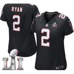 Nike Matt Ryan Women's Black Limited Jersey #2 NFL Alternate Atlanta Falcons Super Bowl LI 51