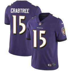 Nike Men & Women & Youth Ravens 15 Michael Crabtree Purple NFL Vapor Untouchable Limited Jersey