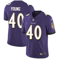 Nike Men & Women & Youth Ravens 40 Kenny Young Purple NFL Vapor Untouchable Limited Jersey
