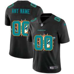 Nike Miami Dolphins Customized Men\'s Team Logo Dual Overlap Limited Jersey Black