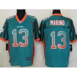 Nike Miami Dolphins #13 Dan Marino 2013 Drift Fashion Green Elite Jerseys