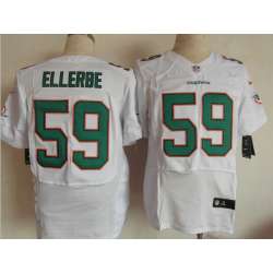 Nike Miami Dolphins #59 Ellerbe White Elite Jerseys