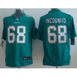 Nike Miami Dolphins #68 Richie Incognito 2013 Green Game Jerseys