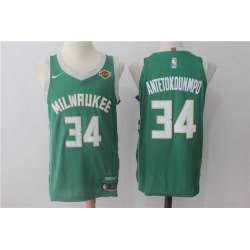 Nike Milwaukee Bucks #34 Giannis Antetokounmpo Green Stitched NBA Jersey