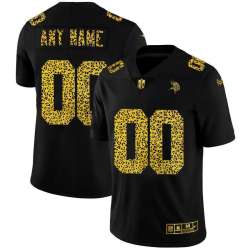 Nike Minnesota Vikings Customized Men's Leopard Print Fashion Vapor Limited Jersey Black