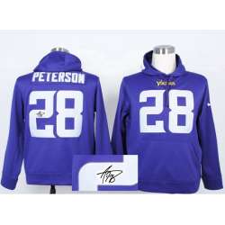 Nike Minnesota Vikings #28 Adrian Peterson Signature Edition Pullover Hoodie Purple