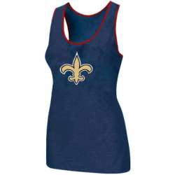 Nike New Orleans Saints Ladies Big Logo Tri-Blend Racerback stretch Tank Top Blue