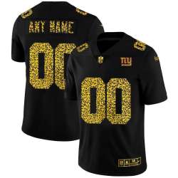 Nike New York Giants Customized Men's Leopard Print Fashion Vapor Limited Jersey Black