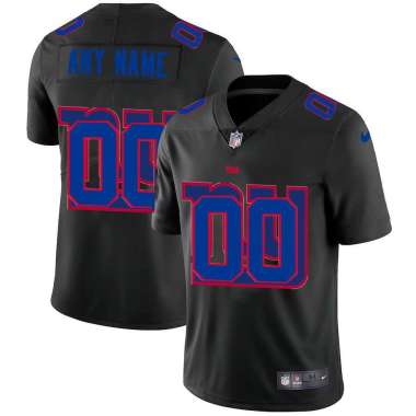 Nike New York Giants Customized Men's Team Logo Dual Overlap Limited Jersey Black