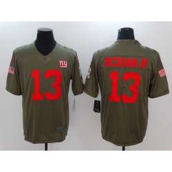 Nike New York Giants #13 Odell Beckham Jr. Olive Salute To Service Limited Jersey