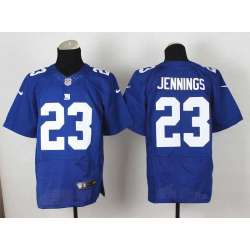 Nike New York Giants #23 Jennings Blue Team Color Men's NFL Elite Jersey DingZhi