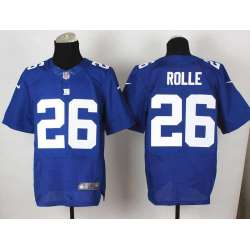Nike New York Giants #26 Antrel Rolle Blue Team Color Men's NFL Elite Jersey DingZhi