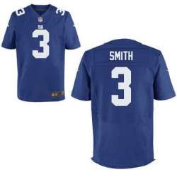 Nike New York Giants #3 Geno Smith Blue Team Color Elite Jersey DingZhi