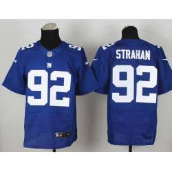 Nike New York Giants #92 Strahan Blue Team Color NFL Elite Jersey DingZhi