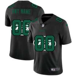 Nike New York Jets Customized Men\'s Team Logo Dual Overlap Limited Jersey Black