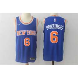 Nike New York Knicks #6 Kristaps Porzingis Blue Stitched NBA Jersey
