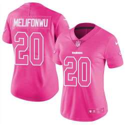 Nike Oakland Raiders #20 Obi Melifonwu Pink Women's NFL Limited Rush Fashion Jersey DingZhi