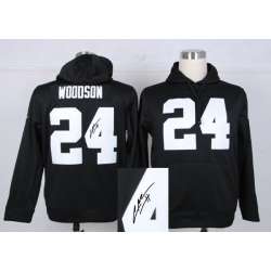 Nike Oakland Raiders #24 Charles Woodson Signature Edition Pullover Hoodie Black