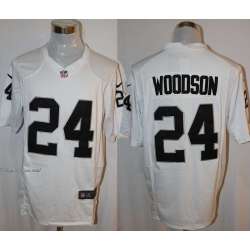 Nike Oakland Raiders #24 Charles Woodson White Team Color Stitched Game Jersey