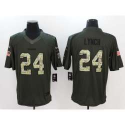 Nike Oakland Raiders #24 Marshawn Lynch Green Salute To Service Limited Jersey