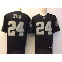 Nike Oakland Raiders #24 Marshawn Lynch Team Color Black Elite Stitched Jersey